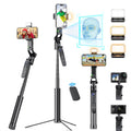 Marchpower 63” Remote Auto Face Tracking Tripod 360°Rotating for iPhone with Light Motion Sensor Phone Tripod Stand Face Body Phone Camera Mount Gesture Control for Vlog/Live Stream/Video Recording