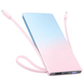 Portable Charger 10000mAh - 27W 22.5W Fast Charging Power Bank With Built in Cables USB C In Out Portable Battery Pack LED Display Charging Bank External Phone Powerbank for iPhone Samsung Pink